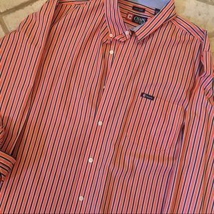 Men’s Chaps sz XXL orange stripe long sleeve shirt